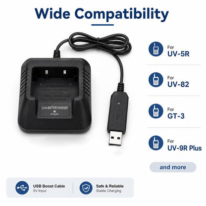 Walkie Talkie USB Step-up Charging Cable for Baofeng