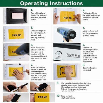 Universal Vacuum Wrapping & Skin Application Machine for Smartphones, US Plug, EU Plug, UK Plug