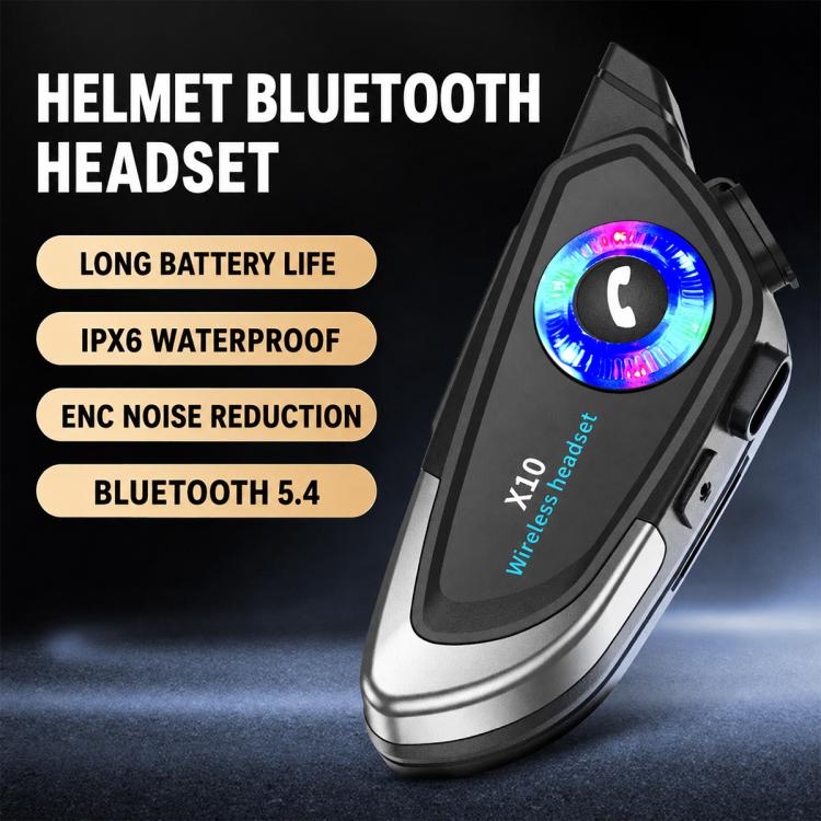 X10 Motorcycle Helmet Waterproof Bluetooth Earphone, Black Soft Mic, Black Hard Mic, Black 2 in 1