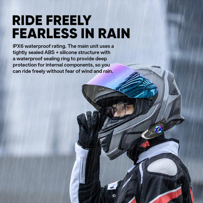X10 Motorcycle Helmet Waterproof Bluetooth Earphone, Black Soft Mic, Black Hard Mic, Black 2 in 1