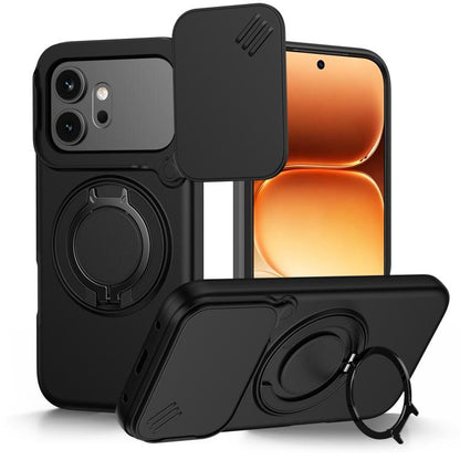 Camera Sliding Shield Magnetic Rotation Holder Phone Case, For Honor 600 / 600 Pro Global