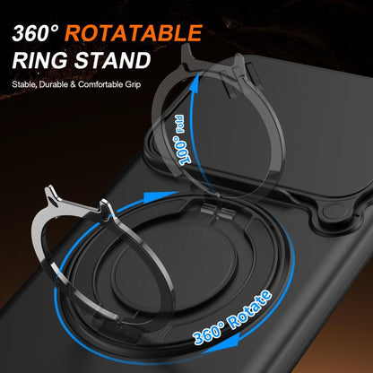 Camera Sliding Shield Magnetic Rotation Holder Phone Case, For Honor 600 / 600 Pro Global