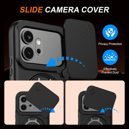 Camera Sliding Shield Magnetic Rotation Holder Phone Case, For Honor 600 / 600 Pro Global