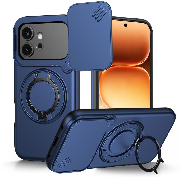 Camera Sliding Shield Magnetic Rotation Holder Phone Case, For Honor 600 / 600 Pro Global