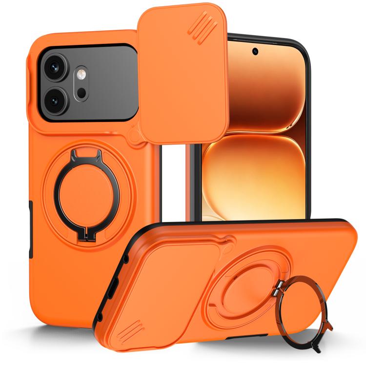Camera Sliding Shield Magnetic Rotation Holder Phone Case, For Honor 600 / 600 Pro Global