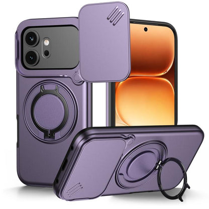Camera Sliding Shield Magnetic Rotation Holder Phone Case, For Honor 600 / 600 Pro Global