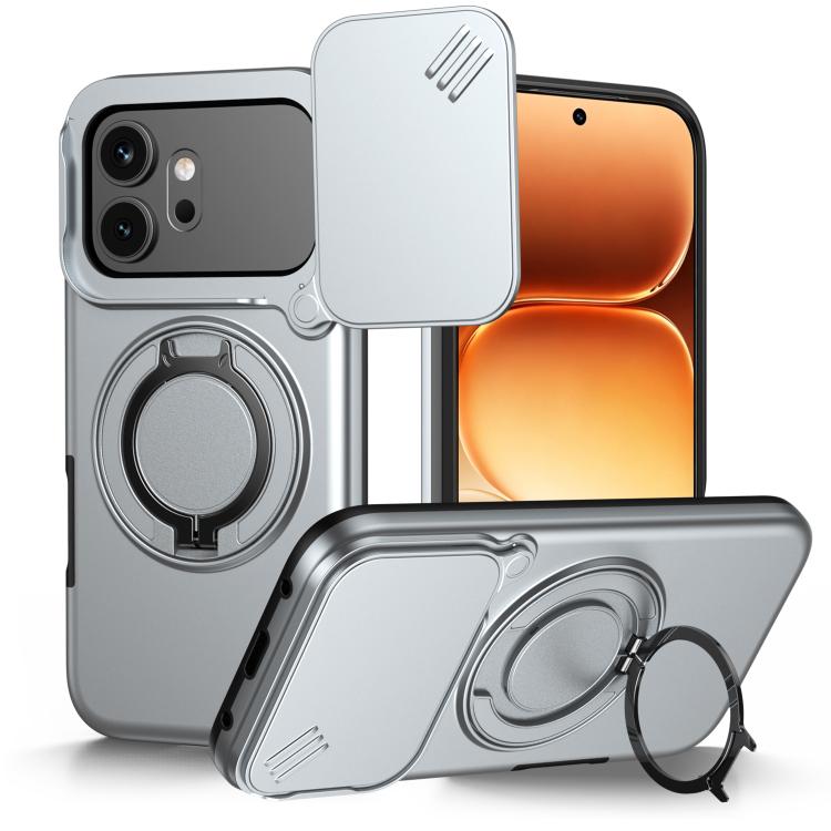 Camera Sliding Shield Magnetic Rotation Holder Phone Case, For Honor 600 / 600 Pro Global