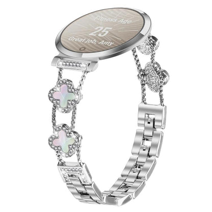 xDfind Double Four-Leaf Clover Diamond Alloy Watch Band, For Garmin Lily 2