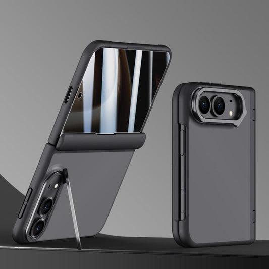 Shield Armor Series Integrated Privacy Film Matte Frosted Full Coverage Phone Case with Lens Holder, For iPhone Duo