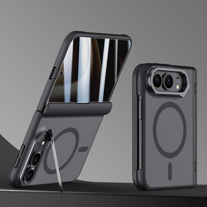 Shield Armor Series Integrated Privacy Film Matte Frosted Full Coverage Magnetic Phone Case with Lens Holder, For iPhone Duo