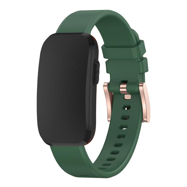 Rose Gold Buckle Solid Color Silicone Watch Band, For CIRQA Smart Band