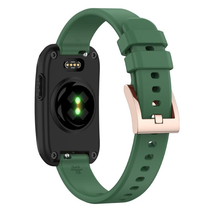 Rose Gold Buckle Solid Color Silicone Watch Band, For CIRQA Smart Band