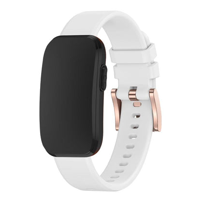 Rose Gold Buckle Solid Color Silicone Watch Band, For CIRQA Smart Band