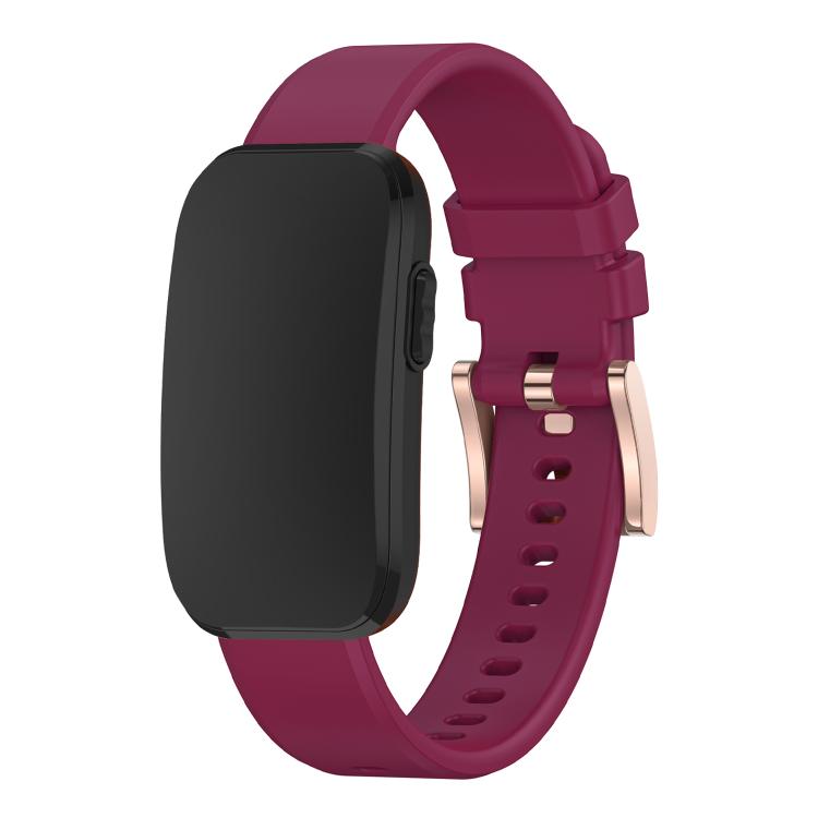 Rose Gold Buckle Solid Color Silicone Watch Band, For CIRQA Smart Band
