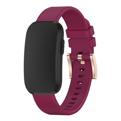Rose Gold Buckle Solid Color Silicone Watch Band, For CIRQA Smart Band