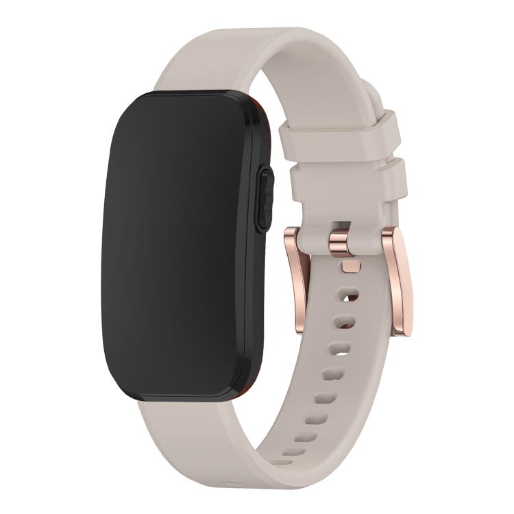Rose Gold Buckle Solid Color Silicone Watch Band, For CIRQA Smart Band