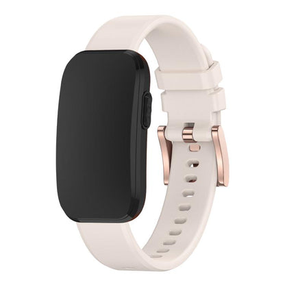 Rose Gold Buckle Solid Color Silicone Watch Band, For CIRQA Smart Band