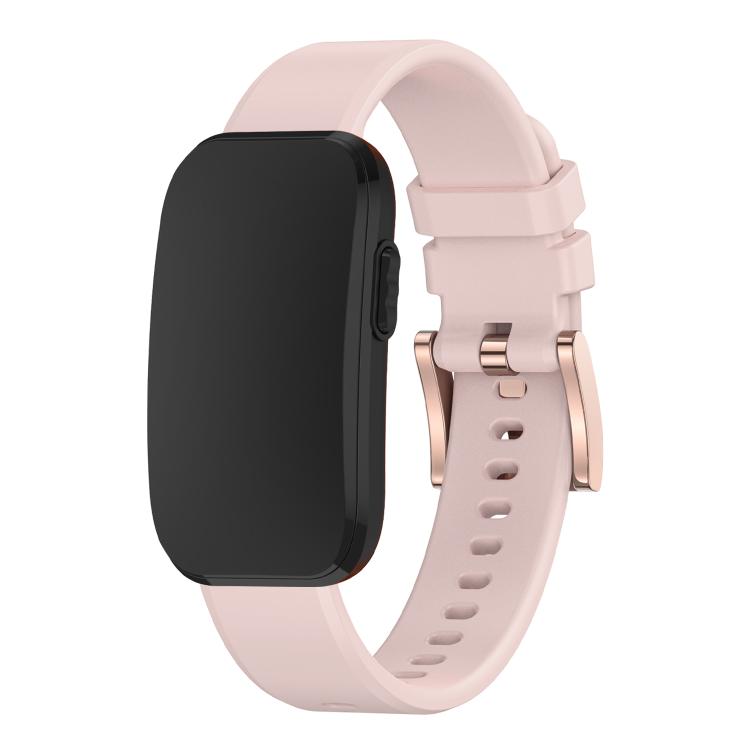 Rose Gold Buckle Solid Color Silicone Watch Band, For CIRQA Smart Band