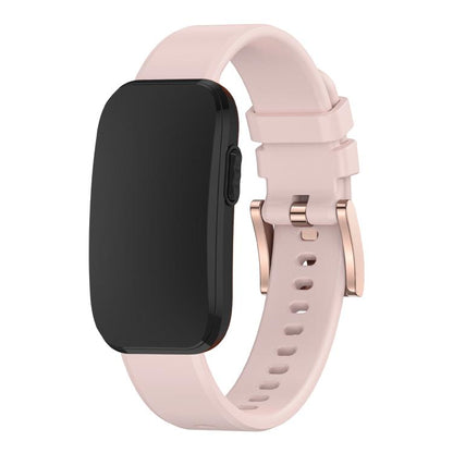 Rose Gold Buckle Solid Color Silicone Watch Band, For CIRQA Smart Band