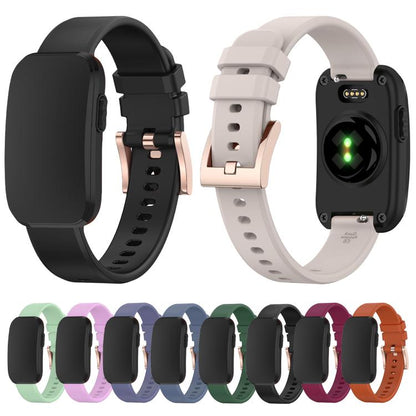 Rose Gold Buckle Solid Color Silicone Watch Band, For CIRQA Smart Band