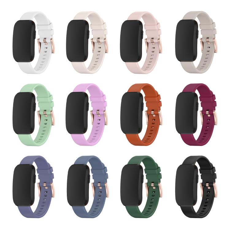 Rose Gold Buckle Solid Color Silicone Watch Band, For CIRQA Smart Band