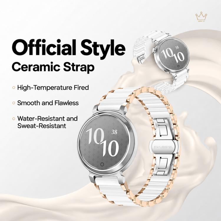 xDfind Ceramic Stainless Steel Watch Band, For Garmin Lily 14mm
