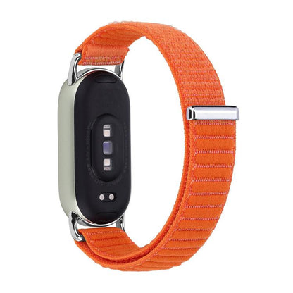 Metal Connector Style Wave Texture Nylon Hook and Loop Fastener Watch Band, For Xiaomi Smart Band 11 / 10 / 9 / 8