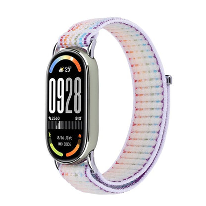 Metal Connector Style Wave Texture Nylon Hook and Loop Fastener Watch Band, For Xiaomi Smart Band 11 / 10 / 9 / 8