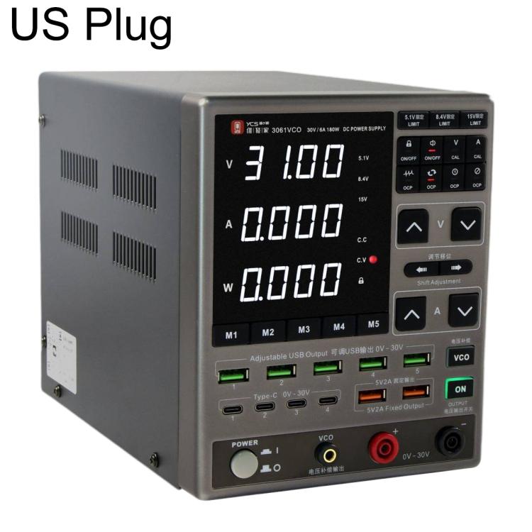 YCS 3061VCO 30V / 6A Adjustable Digital Display DC Power Supply with OCP Protection, EU Plug, US Plug