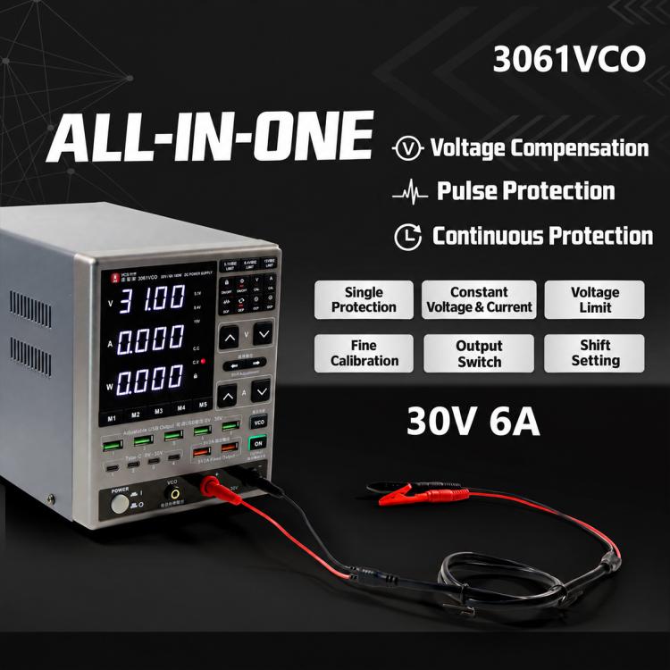 YCS 3061VCO 30V / 6A Adjustable Digital Display DC Power Supply with OCP Protection, EU Plug, US Plug