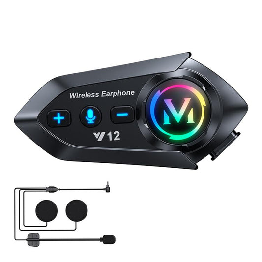 Y12 Motorcycle Helmet Noise Reduction Bluetooth Earphone, Hard Mic, Soft Mic, Hard + Soft Mic