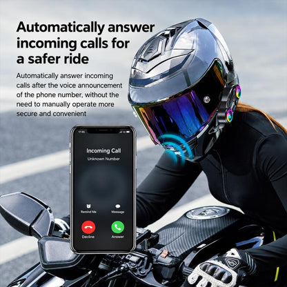 Y13 Motorcycle Helmet Bluetooth Earphone with RGB Lighting, Hard Mic, Soft Mic, Hard + Soft Mic