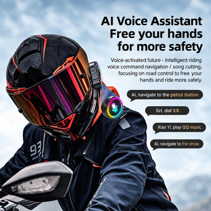 Y13 Motorcycle Helmet Bluetooth Earphone with RGB Lighting, Hard Mic, Soft Mic, Hard + Soft Mic