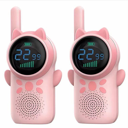 1 Pair D25 Cat Ear Design Children Handheld Two-Way Walkie Talkies