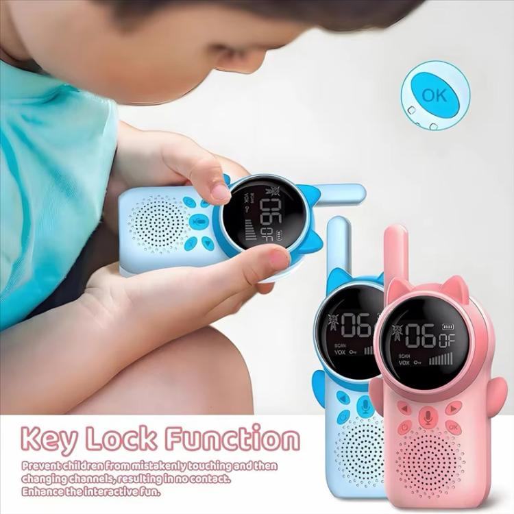 1 Pair D25 Cat Ear Design Children Handheld Two-Way Walkie Talkies
