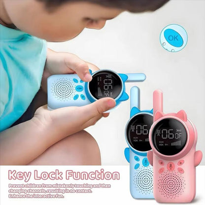 1 Pair D25 Cat Ear Design Children Handheld Two-Way Walkie Talkies