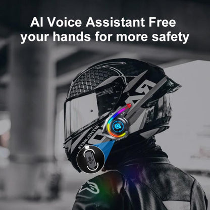 Y21 Motorcycle Helmet Bluetooth Earphone with Smart Warning Light, Hard Mic, Soft Mic, Hard + Soft Mic