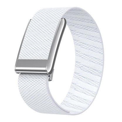Bright Silver Frame Elastic Force Decorative Design Nylon Watch Band, For WHOOP 5.0 Electrocardiogram, For WHOOP 5.0 Regular