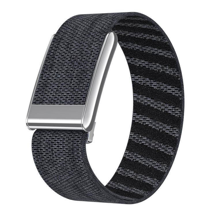 Bright Silver Frame Elastic Force Decorative Design Nylon Watch Band, For WHOOP 5.0 Electrocardiogram, For WHOOP 5.0 Regular