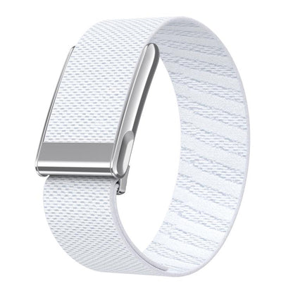 Bright Silver Frame Elastic Force Decorative Design Nylon Watch Band, For WHOOP 5.0 Electrocardiogram, For WHOOP 5.0 Regular