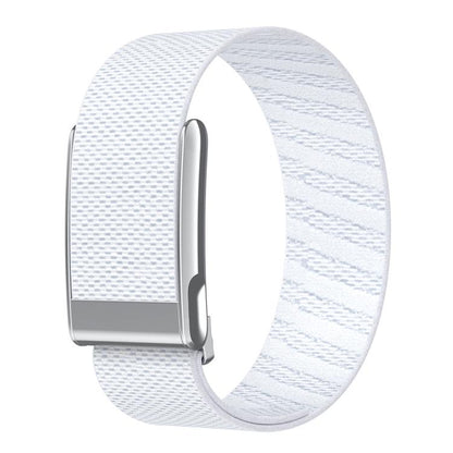 Bright Silver Frame Elastic Force Decorative Design Nylon Watch Band, For WHOOP 5.0 Electrocardiogram, For WHOOP 5.0 Regular