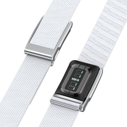 Bright Silver Frame Elastic Force Decorative Design Nylon Watch Band, For WHOOP 5.0 Electrocardiogram, For WHOOP 5.0 Regular
