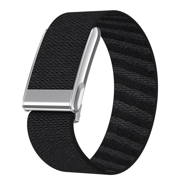 Bright Silver Frame Elastic Force Decorative Design Nylon Watch Band, For WHOOP 5.0 Electrocardiogram, For WHOOP 5.0 Regular