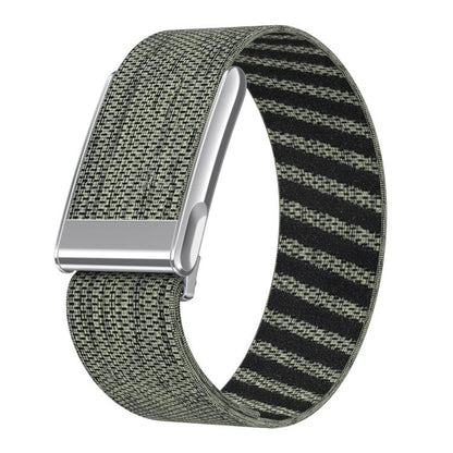 Bright Silver Frame Elastic Force Decorative Design Nylon Watch Band, For WHOOP 5.0 Electrocardiogram, For WHOOP 5.0 Regular