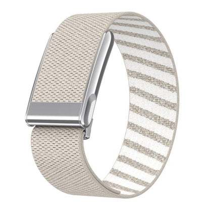 Bright Silver Frame Elastic Force Decorative Design Nylon Watch Band, For WHOOP 5.0 Electrocardiogram, For WHOOP 5.0 Regular