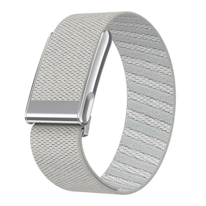 Bright Silver Frame Elastic Force Decorative Design Nylon Watch Band, For WHOOP 5.0 Electrocardiogram, For WHOOP 5.0 Regular