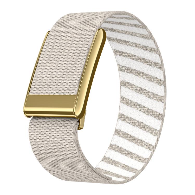 Bright Gold Frame Elastic Force Decorative Design Nylon Watch Band, For WHOOP 5.0 Electrocardiogram, For WHOOP 5.0 Regular