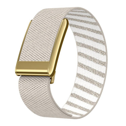 Bright Gold Frame Elastic Force Decorative Design Nylon Watch Band, For WHOOP 5.0 Electrocardiogram, For WHOOP 5.0 Regular