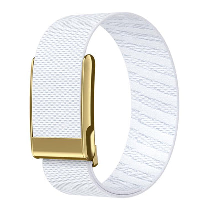 Bright Gold Frame Elastic Force Decorative Design Nylon Watch Band, For WHOOP 5.0 Electrocardiogram, For WHOOP 5.0 Regular