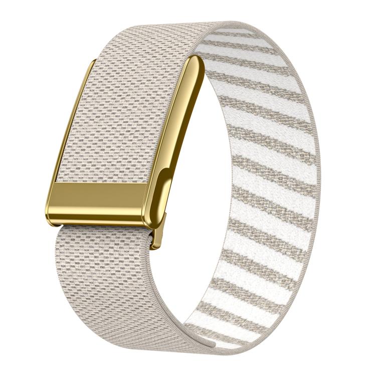 Bright Gold Frame Elastic Force Decorative Design Nylon Watch Band, For WHOOP 5.0 Electrocardiogram, For WHOOP 5.0 Regular